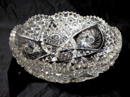 Antique American Brilliant Period PINWHEEL &amp; STAR Pattern Cut Crystal 8&quot;... - $831.36 MXN