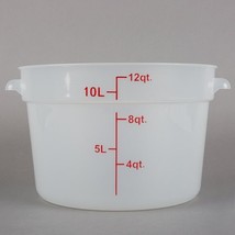 Choice 12 Qt. Translucent Round Polypropylene Food Storage Container w/ Red Grad - £59.37 GBP