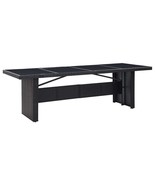  Outdoor Table Black PE rattan, glass, powder-coated steel - $677.00 CAD