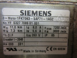 Siemens Motor 1FK7063-5AF71-1AG2 No. Yf S327 7089 01 001 Warranty - £1,473.19 GBP