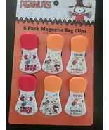 New PEANUTS Snoopy Woodstock 6 Pk Bag Chip Clips Fall Leaves Football Ch... - $399.82 MXN