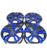 New DDR R10 17x7.5 5x100/114.3 Black Polished Blue 17" Wheels Rims (Set ... - $739.00