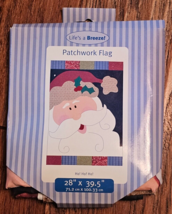 Lifes a Breeze Patchwork Flag 28x39.5 Santa Claus Ho Ho Ho Christmas - £9.45 GBP