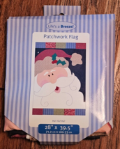 Lifes a Breeze Patchwork Flag 28x39.5 Santa Claus Ho Ho Ho Christmas - £9.43 GBP