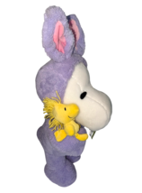 Peanuts Snoopy Woodstock Purple Easter Plush Door Greeter Bunny Costume 24” - $54.40