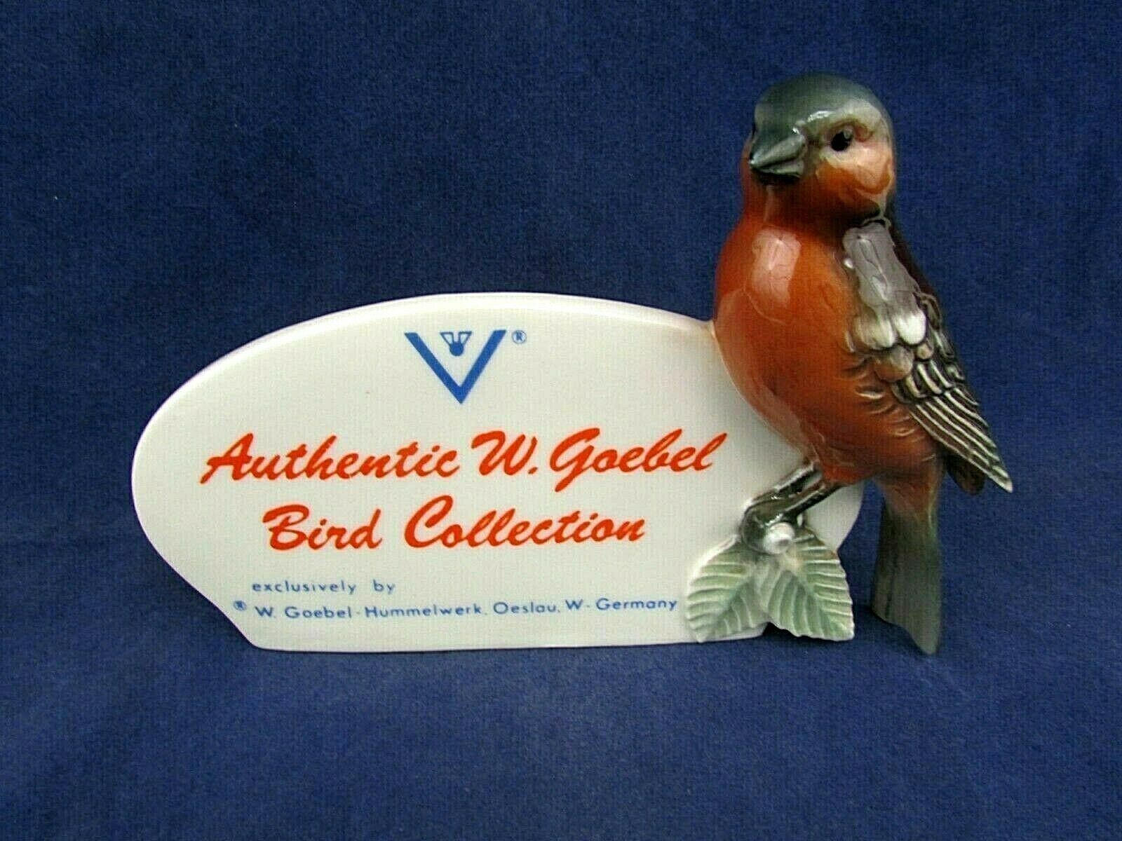 Vtg Goebel porcelain Advertising Sign w/ bird Bird Collection Dealer 7” W 1960's - $54.45