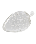 Vintage Art Paperweight Controlled Bubbles Clear 3.5&quot; X 2&quot; Strawberry - $17.58 CAD