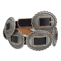 Boho Ranch Distressed Leather Concho Belt Size One Size - $41.58