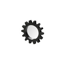 Cog 17&quot; Round Black Metal Frame Wall Mirror - £120.74 GBP