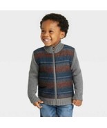 New Toddler Boys&#39; 12M Quilted and Knit Zip-Up Sweater - Cat &amp; Jack Blue/... - $11.99