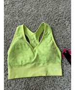 Ryka Womens Lime Green Floral Print Pull Over Sports Bra Size Medium Padded - $348.68 MXN