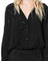 Zadig &amp; Voltaire Tamara Strass Shirt Star Embellished Button Up Top $328... - $1,832.11 MXN