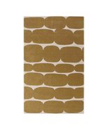Modern Hand-Tufted Wool Rug – Geometric Oval Pattern in Mustard &amp; Cream - $439.00+