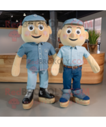 Tan Pair Of Ice Skates mascot costume character dressed with a Denim Shi... - £1,057.05 GBP