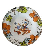 Disney Enamelware Picnic Bowl Plate Donald Duck &amp; Daisy  8&quot; Tropical Flower - $10.00