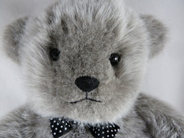 Vintage Charm Co Teddy Bear Grey 1986 Made in Korea 12&quot; sitting - £9.33 GBP