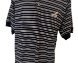 Cutter &amp; Buck Men&#39;s Striped Polo Shirt Black/White Size M Eagle Ridge Logo - $14.24