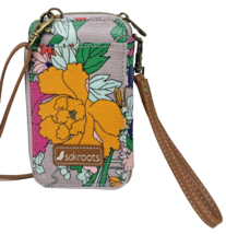 Sakroots Ella Smartphone Sling Phone Wristlet Crossbody Lilac Flower Pow... - $29.99