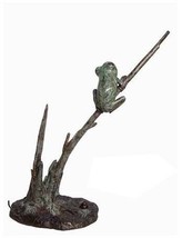 Panut Foundry 50432 12&quot; x 24&quot; Bronze Frog on Branch - £348.30 GBP