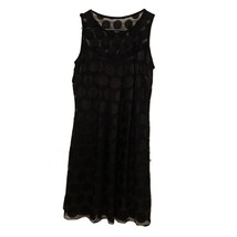 Phoebe Couture Black Sleeveless Polka Dot Shift Dress Womens Size 6 Silk... - $11.00