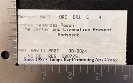GODSMACK -  MAY 11th, 2007 TAMPA BAY, FLORIDA CONCERT TICKET STUB - $10.00