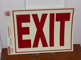 Vintage Glow in the Dark Self Stick 10 x 8 inch Exit Sign NOS - $369.07 MXN