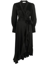 Zimmermann silk wrap midi dress in Black - £338.16 GBP