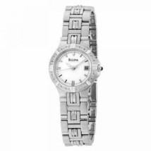 NEW Bulova Women&#39;s 96R04 Quartz 16 Diamond Accent Stainless Steel Round Watch - £120.18 GBP