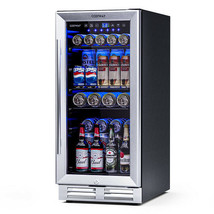 15 Inch 100 Can Built-in Freestanding Beverage Cooler Refrigerator with Adjustab - $15,482.37 MXN