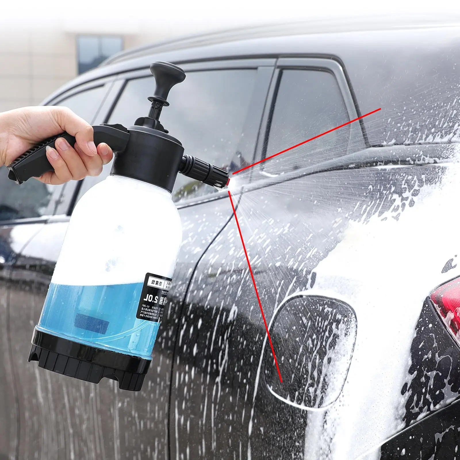 2L Hand Pressurized Foam Sprayer for Car and Household Cleaning - £21.58 GBP