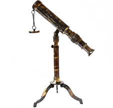 Nautical Telescope W. Ottway London 1915 Vintage Stand Brass Antique Tel... - $70.40