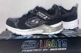 Skechers S Lights Erupters II Racing Game Boys Shoes - size 12-black/silver - $42.08