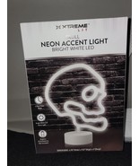 Xtreme Lit 10&quot; Skull Neon Accent LED White Light Table Lamp 4 Hour Timer... - $20.54 CAD