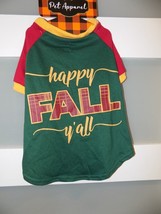 WOOF HAPPY FALL Y&#39;ALL TEE DOG TEE SIZE L NEW - £16.58 GBP