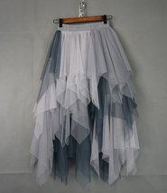 Multi Color Layered Tulle Skirt Women Plus Size Fluffy Tulle Midi Skirt image 11
