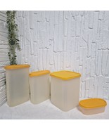Vintage Tupperware Modular Mates Set of 4 – Yellow Lids, Rare 80s Made i... - $92.63 CAD