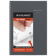 AT-A-GLANCE DayMinder 2024 Weekly Monthly Planner Gray Small 5 x 8 - Weekly - £17.33 GBP