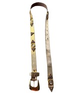1994 Ladies Leatherock 6051 Belt-Metallic Gold Tone Belt Womens Gems- Large - $9.49