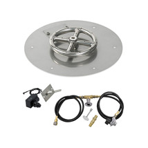American Fireglass 12 in. Round Stainless Steel Flat Pan with Spark Igni... - $567.33