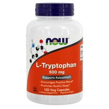 NOW Foods L-Tryptophan 500 mg., 120 Vegetarian Capsules - £20.72 GBP