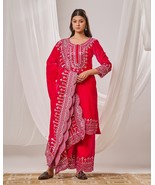 Pink Velvet Suit Set with Velvet Dupatta,partywear suit set for eid fest... - $70.00