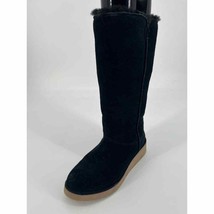 Koolaburra by Ugg Slim Tall Boots Sz Women&#39;s 7 Black Shearling Suede 1015880 - £19.44 GBP