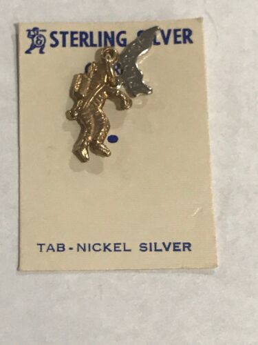 elco / sterling silver vintage gold plate astronaut florida / charm (1.5g) - $13.47