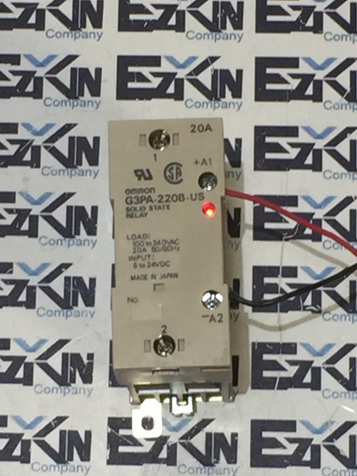 Omron G3PA-220B-US Solid State Relay Load 100 to 240VAC 20A Input 5 to 2... - $19.50