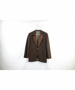 Vintage 50s 60s Rockabilly Mens 40R Wool Prom Tuxedo Smoking Jacket Brow... - $138.55