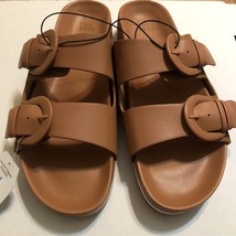 Time and Tru Women&#39;s Dressy Footbed Slide Sandals  Size 11 Color: Cognac... - $18.70