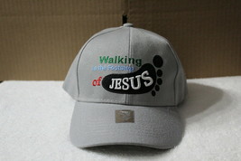 Walking In The Footsteps Of Jesus Foot Baseball Cap ( Light Grey ) - £9.62 GBP