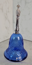1976 Cobalt Blue Glass Bell AVON Perfume Bottle Moonwind 3.75 fl oz Empty - $6.99