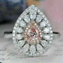 2.82Ct Birne Künstlicher Diamant Solitär Rose Verlobungsring 925 Sterlin... - $142.94