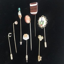 Lot of 8 Vintage Hat or Stick Pins Gold Toned 1 marked 12ktgf - £19.42 GBP